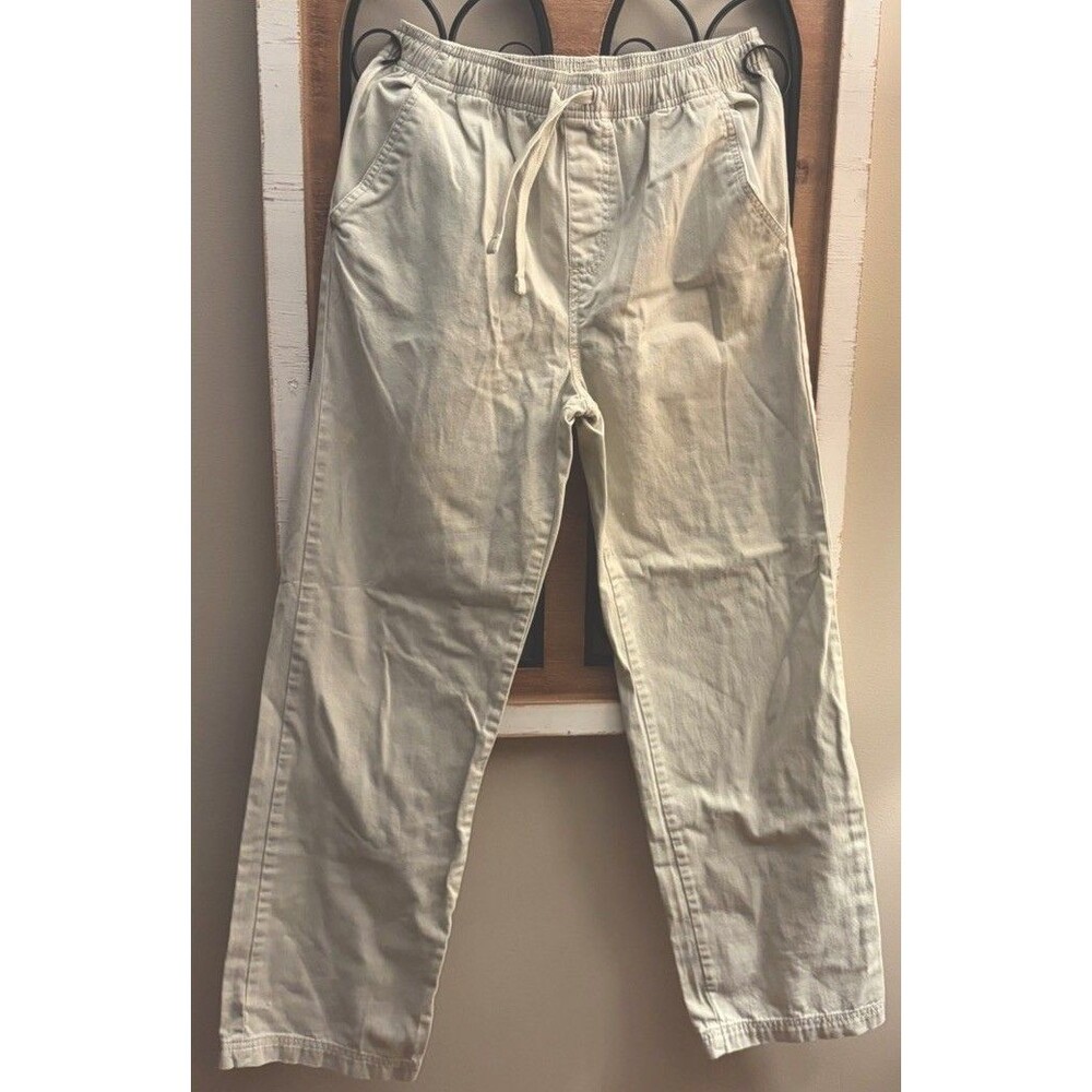 Faded Glory Boys Khaki Pants Size XL 14-16 Beige Pull On Straight Pants
